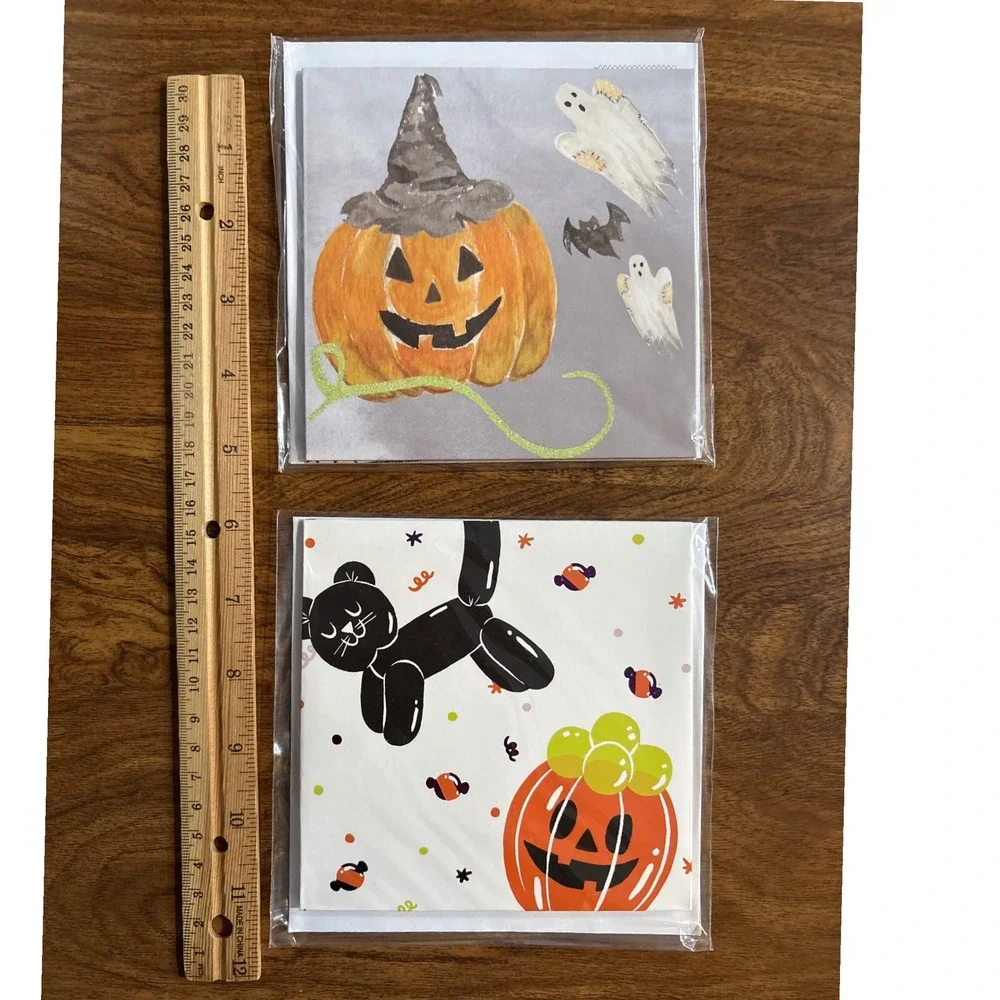 2 Halloween Pop Up Cards Pumpkin‎ Ghost Fall Cards Black Cat Jack-o'-lantern
